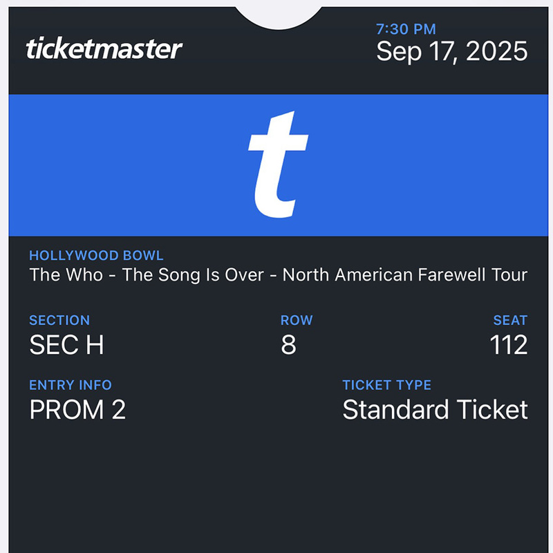 THE WHO!!!!  Hollywood Bowl, Hollywood, CA